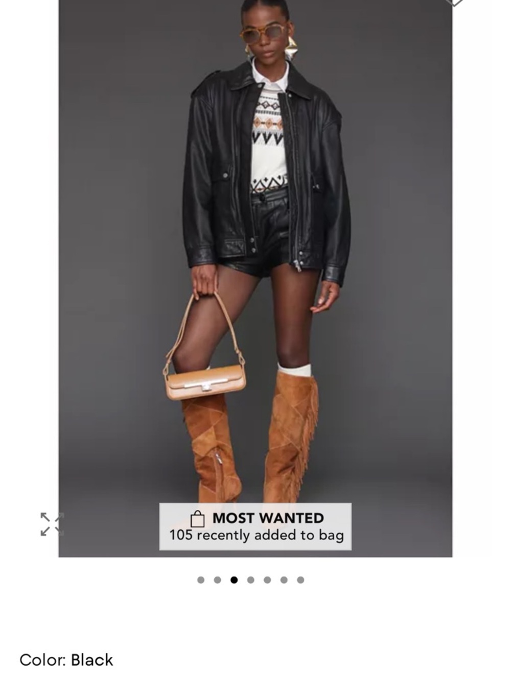 Avec Les Filles Genuine Leather Aviator Jacket